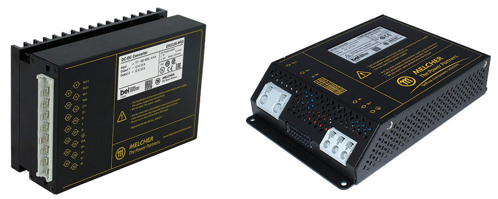 The HR series (left) and RCM series (right) of DC-DCs from  Bel Power Solutions